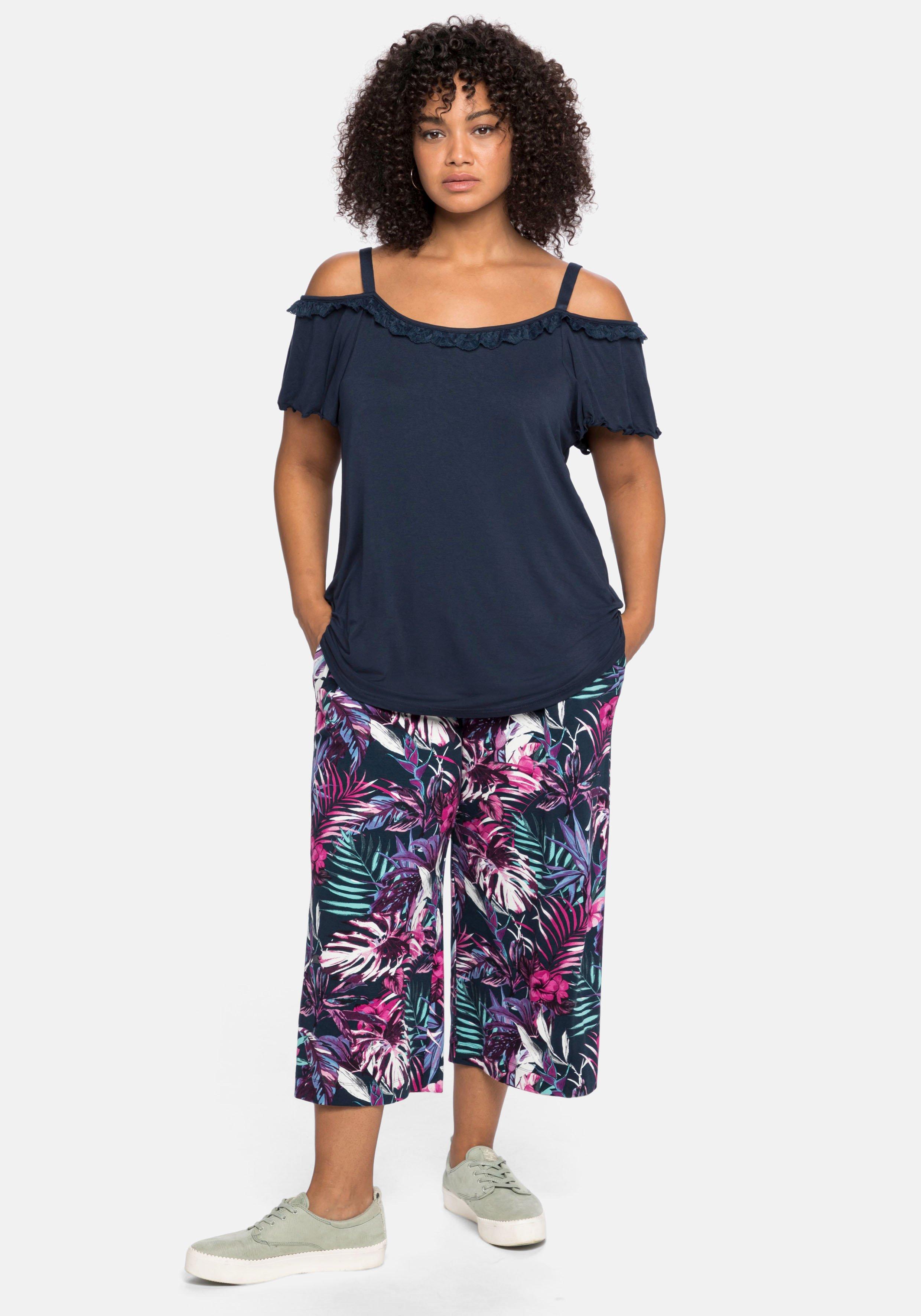 Shirt im Carmen-Stil mit Flügelärmeln
