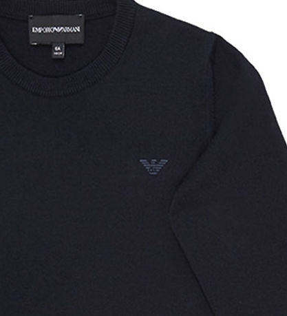 Emporio Armani Bluse - Bomuld/Uld - Navy