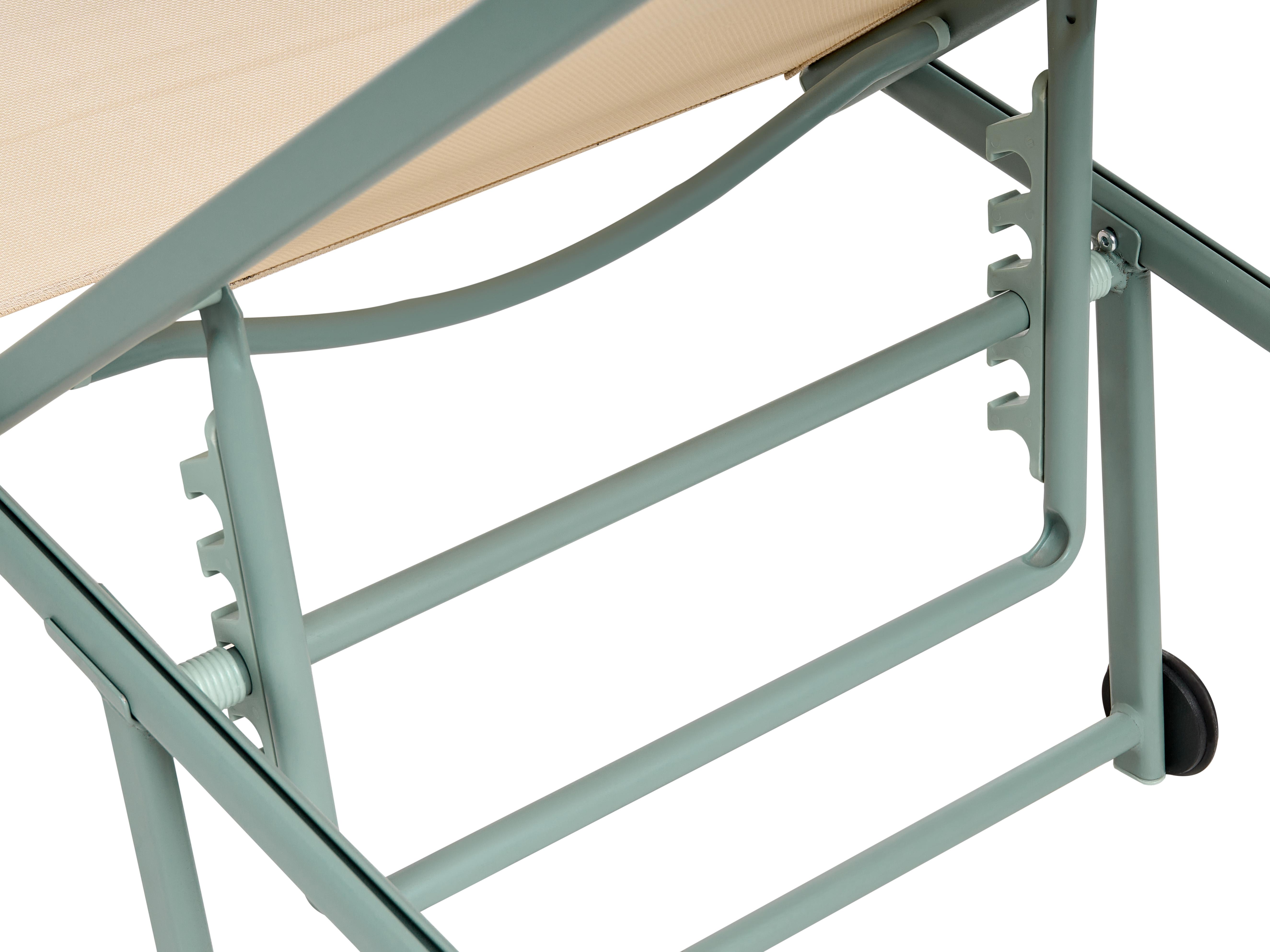 Set van 2 ligstoelen SORONI achteroververstelbaar Metaal Beige