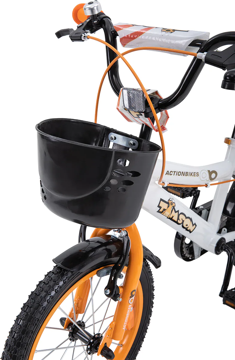Actionbikes Kinderfahrrad Timson 16 Zoll, V-Brake-Bremsen, höhenverstellbar, Stützräder, Korb