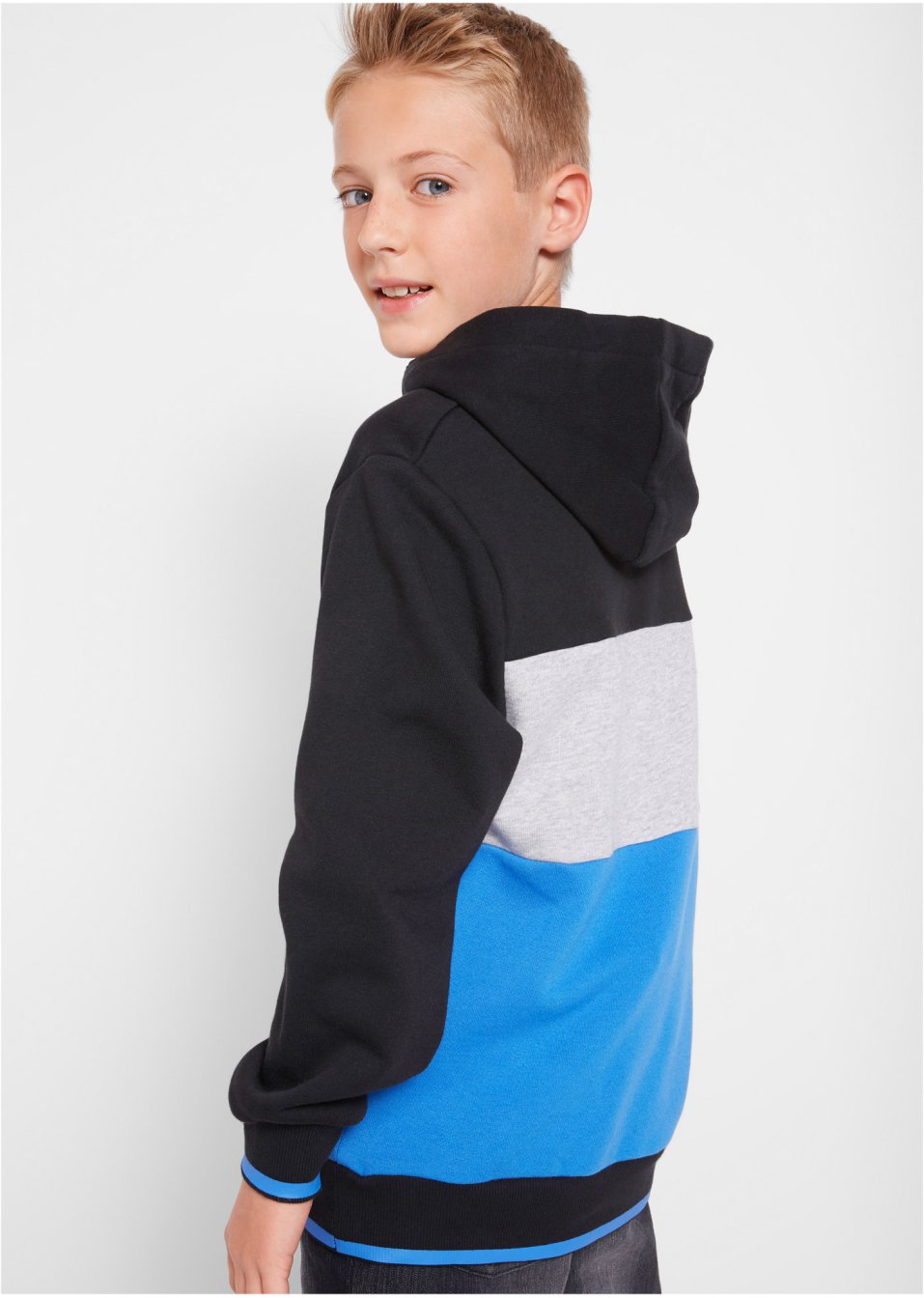 Sweat-shirt garçon à capuche style color block