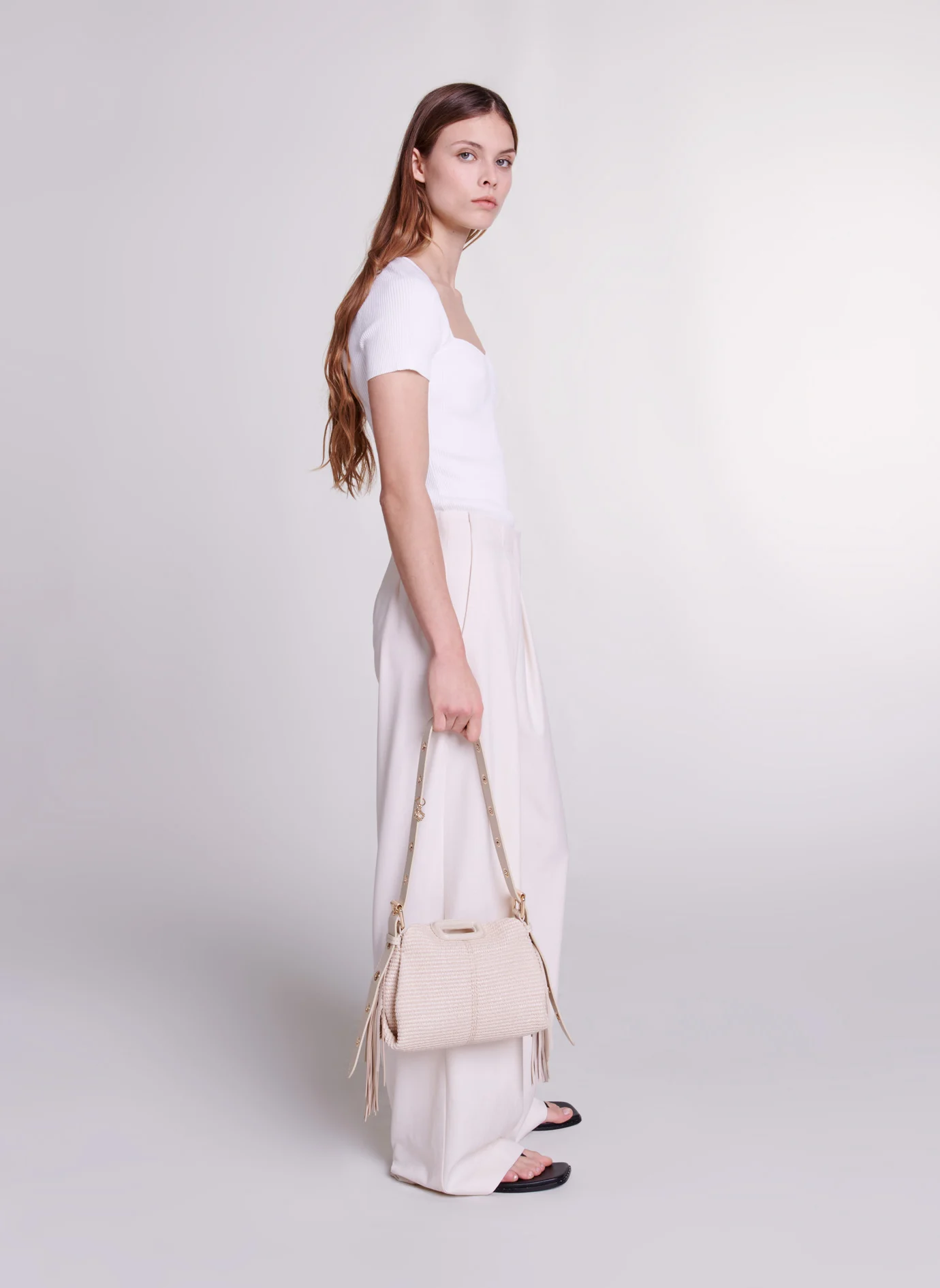 Top moulant en maille | Beige