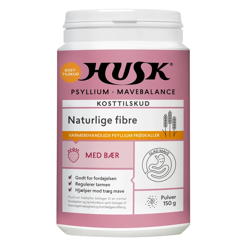 HUSK Psyllium Mavebalance Pulver Med Bær 150 gr.