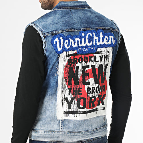 Veste Jean Sans Manches Bleu Denim