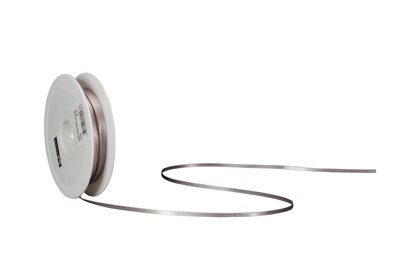 Satinband 3 mm x 50 m, SilberBand für Geschenke