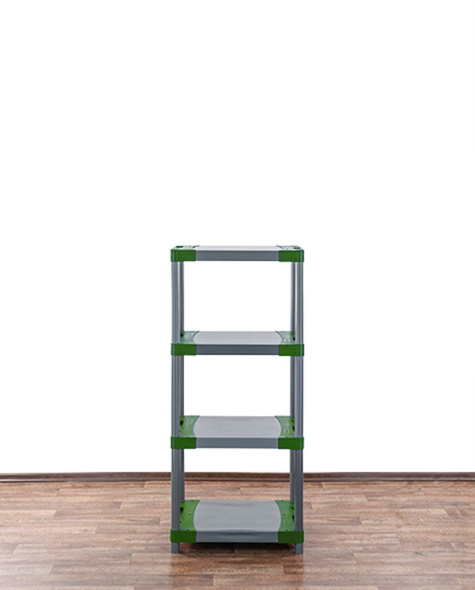 PROREGAL Plastic Plank Big Grey Bear Laag HxBxD 138 x 70 x 46 cm Plank Draagvermogen 160 kg Grijs/Groen