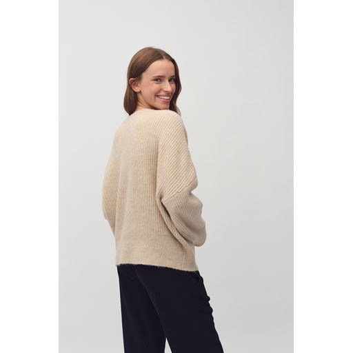 mbyM Gillian Striktrøje, Oyster Melange, XS/S