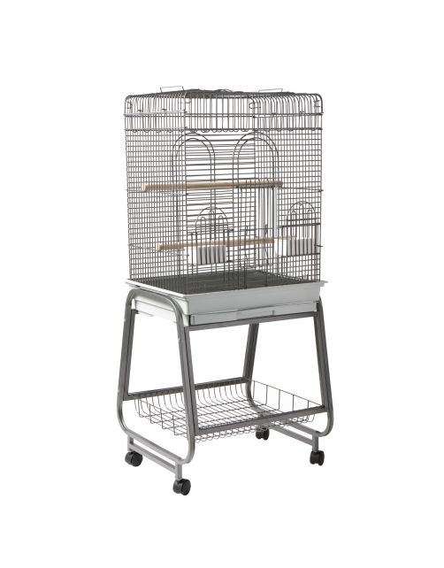 Strong Vogelkooi Aurelia - Vogelverblijven - 56x43x154 cm Zilvergrijs
