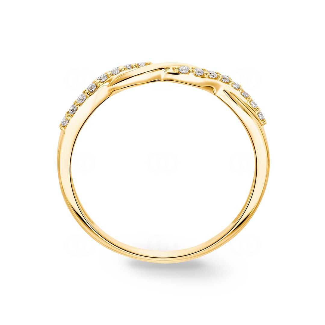 0.10 Karat Diamantring 750/18 K Gelbgold