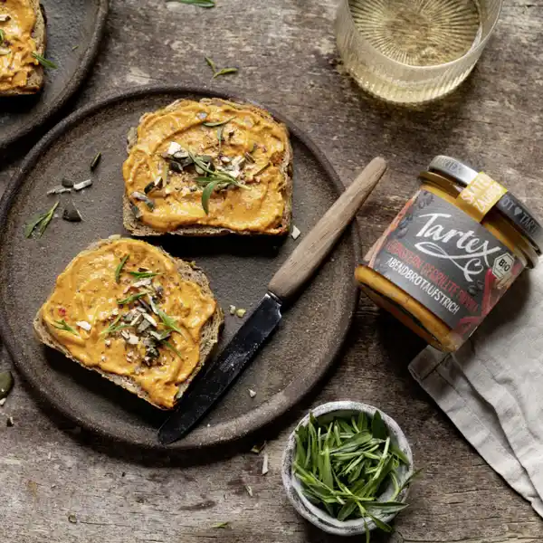 Bio Kürbiskerne gegrillte Paprika Abendbrotaufstrich