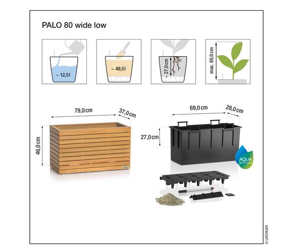 LECHUZA® Holz-Kasten PALO Natural Wood 80,
