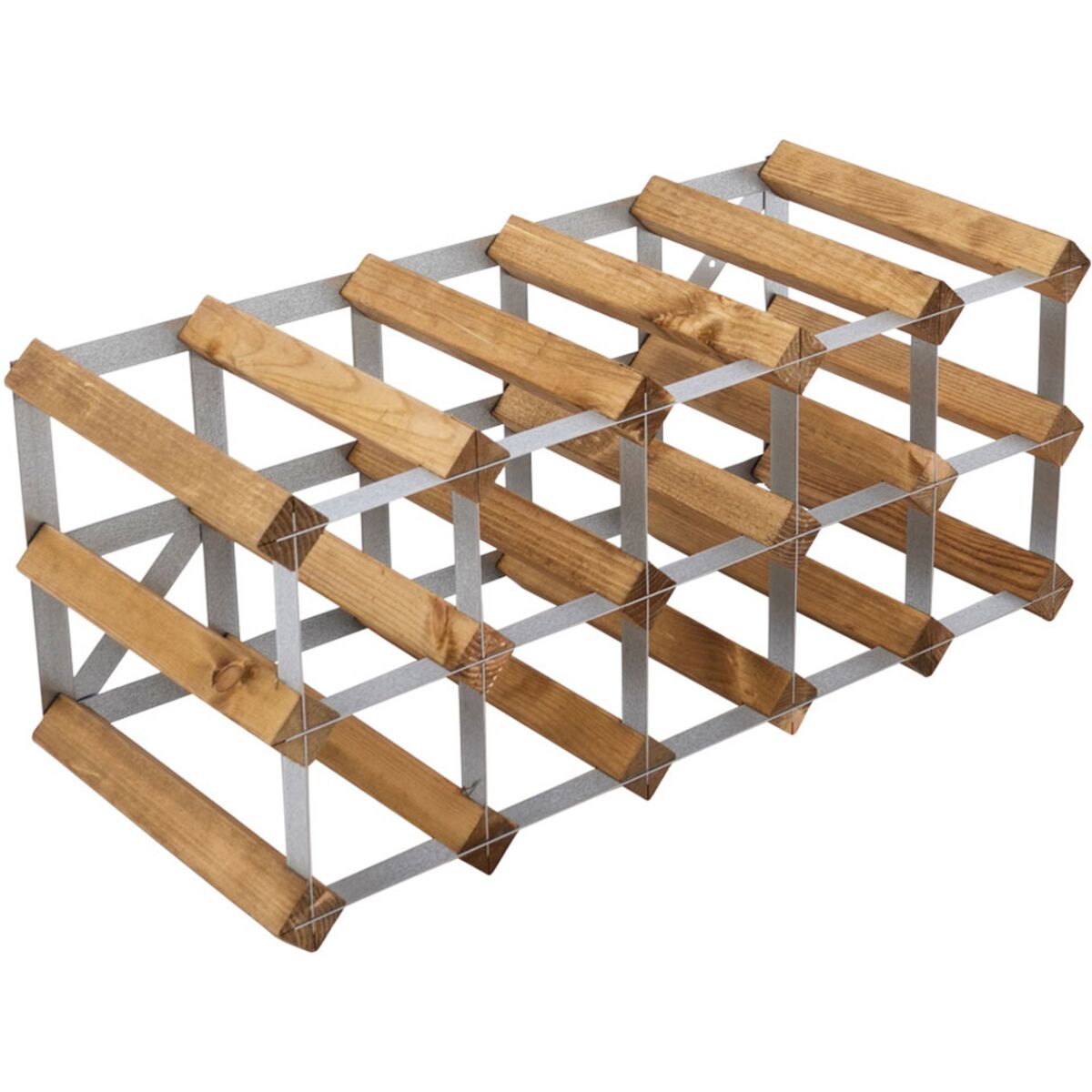 Vinstativ Påbyggingsbart 15 flasker Light Oak