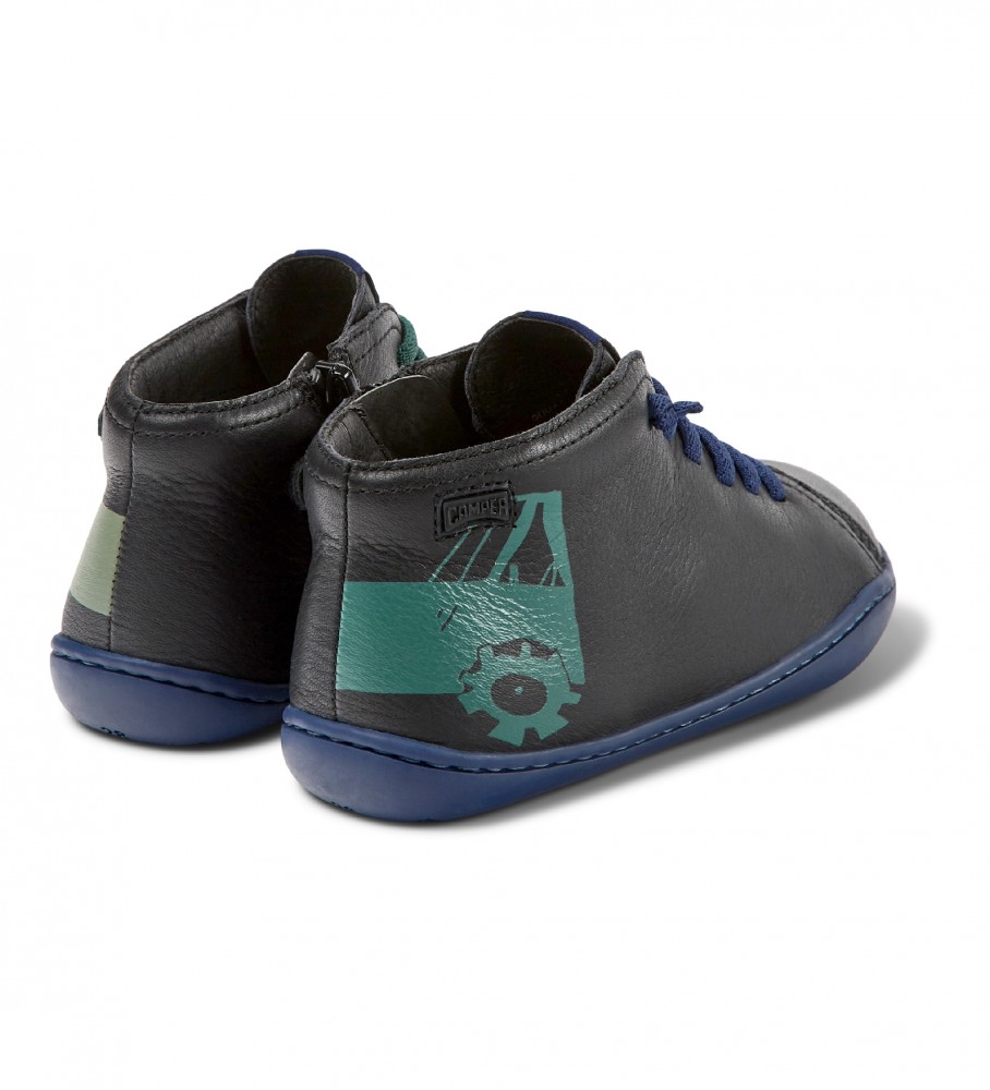 Tênis de couro Camper Peu Cami Twins, preto