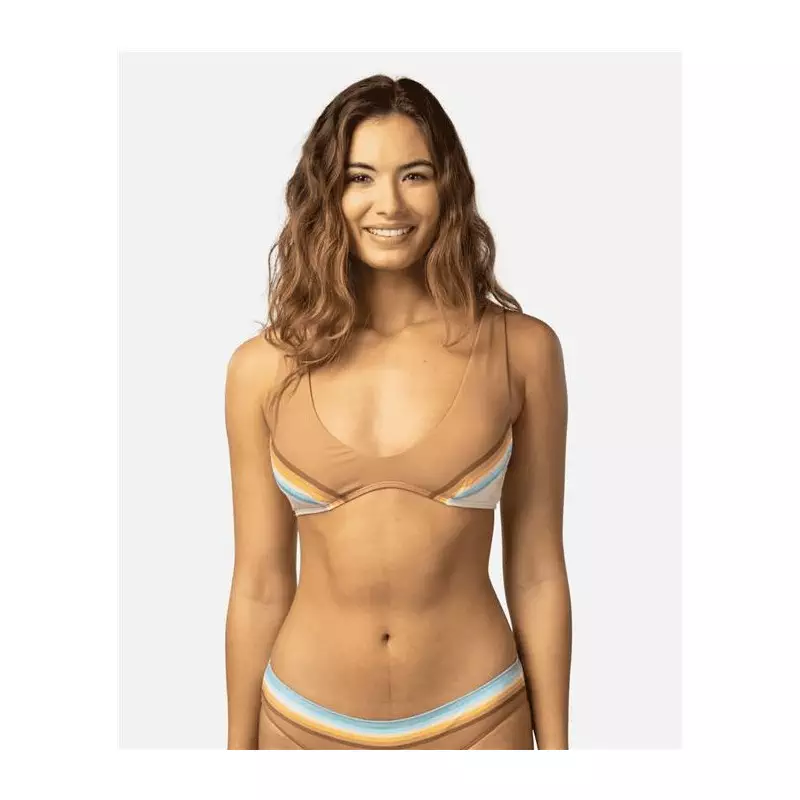 Bikini top RIPCURL Sunrise Stripe Trilette Brown