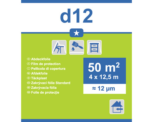 Afdekfolie D12 transparant 4 x 12,5m