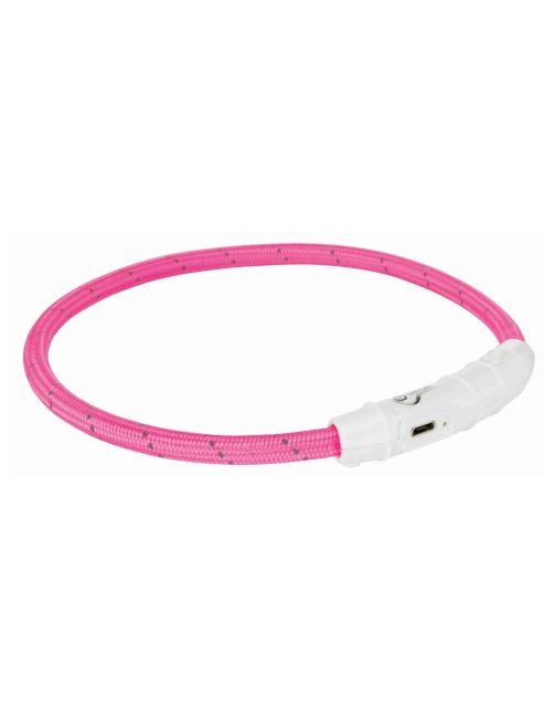 Trixie Usb Flash Lichtgevende Band Ø 7 Mm Roze - Hondenveiligheidslampje