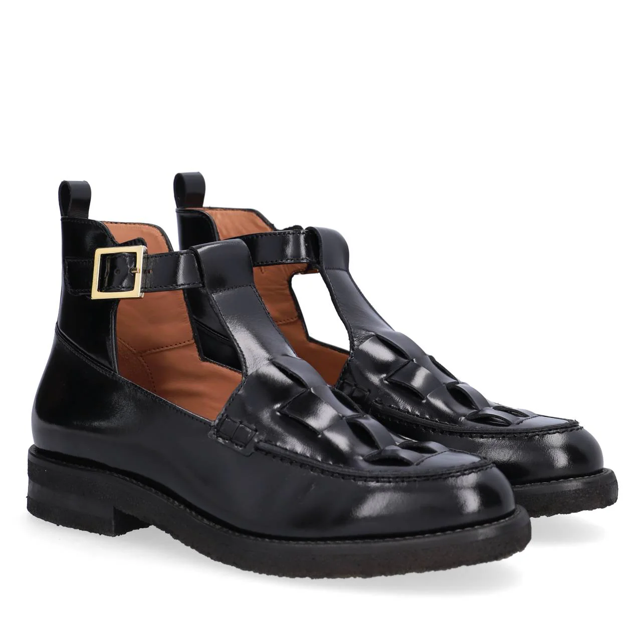 Billi Bi  A7023 loafer med rem - Black Egeo Calf 80