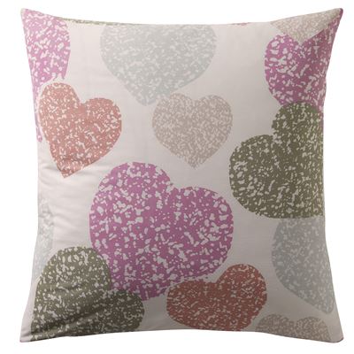Linge de lit polycoton motif cœurs - BECQUET CRÉATION