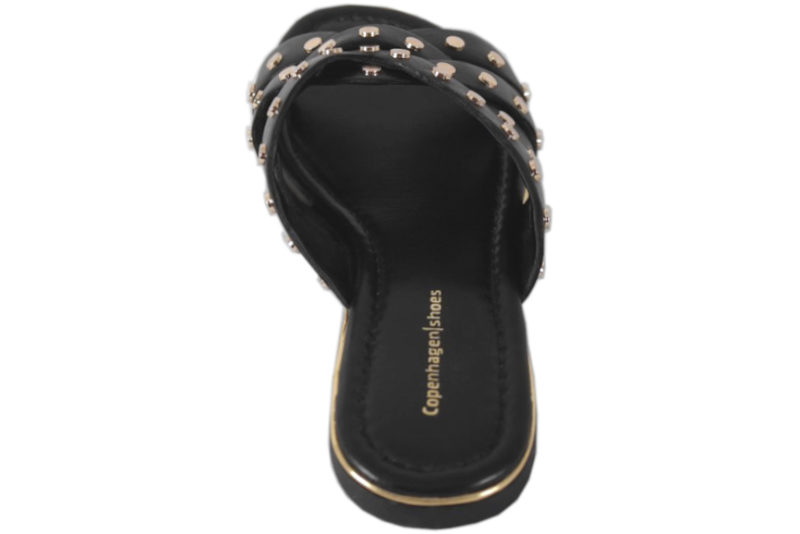 COPENHAGEN SHOES LALA STUDS SORT SLENTERS I SKIND