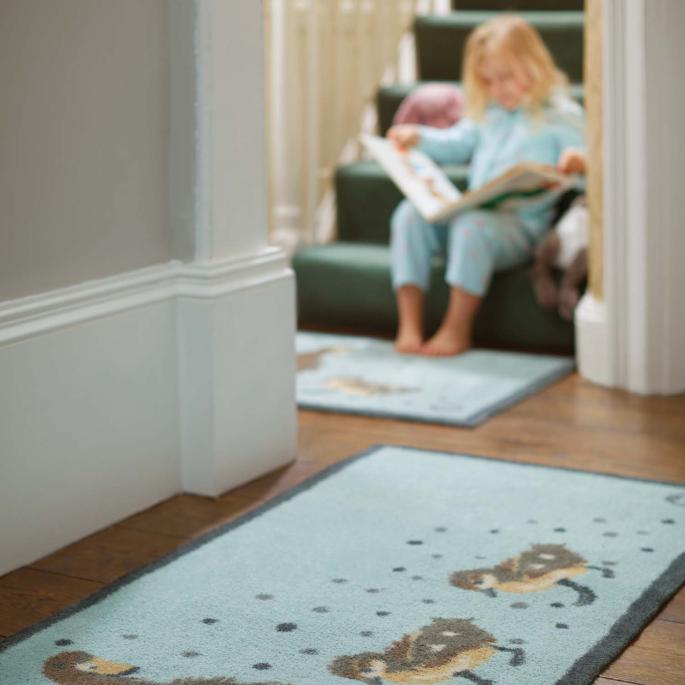 Tapis d'entrée en matière recyclée 65 x 85 cm canards