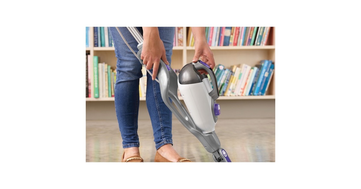 BLACK+DECKERBHSM1615DSM 1600W Steam-mop met SteaMitt, deltavoet en 17 accessoires stoomreiniger  (Wit/donkerpaars)