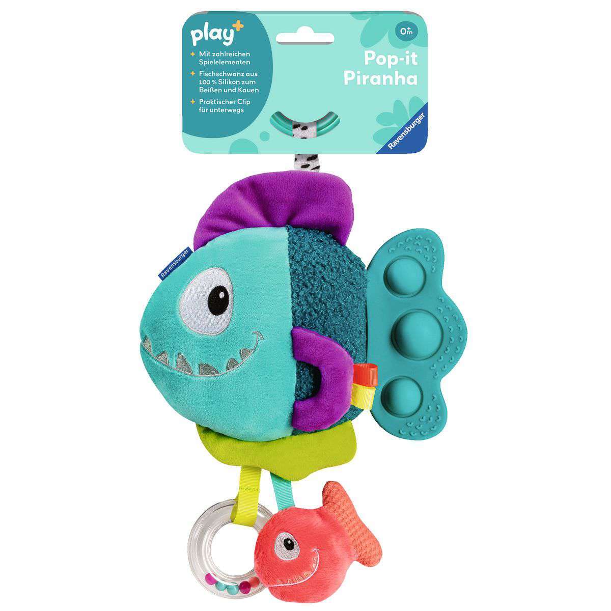 Ravensburger Spiel Play+ Pop-it Piranha (blau)