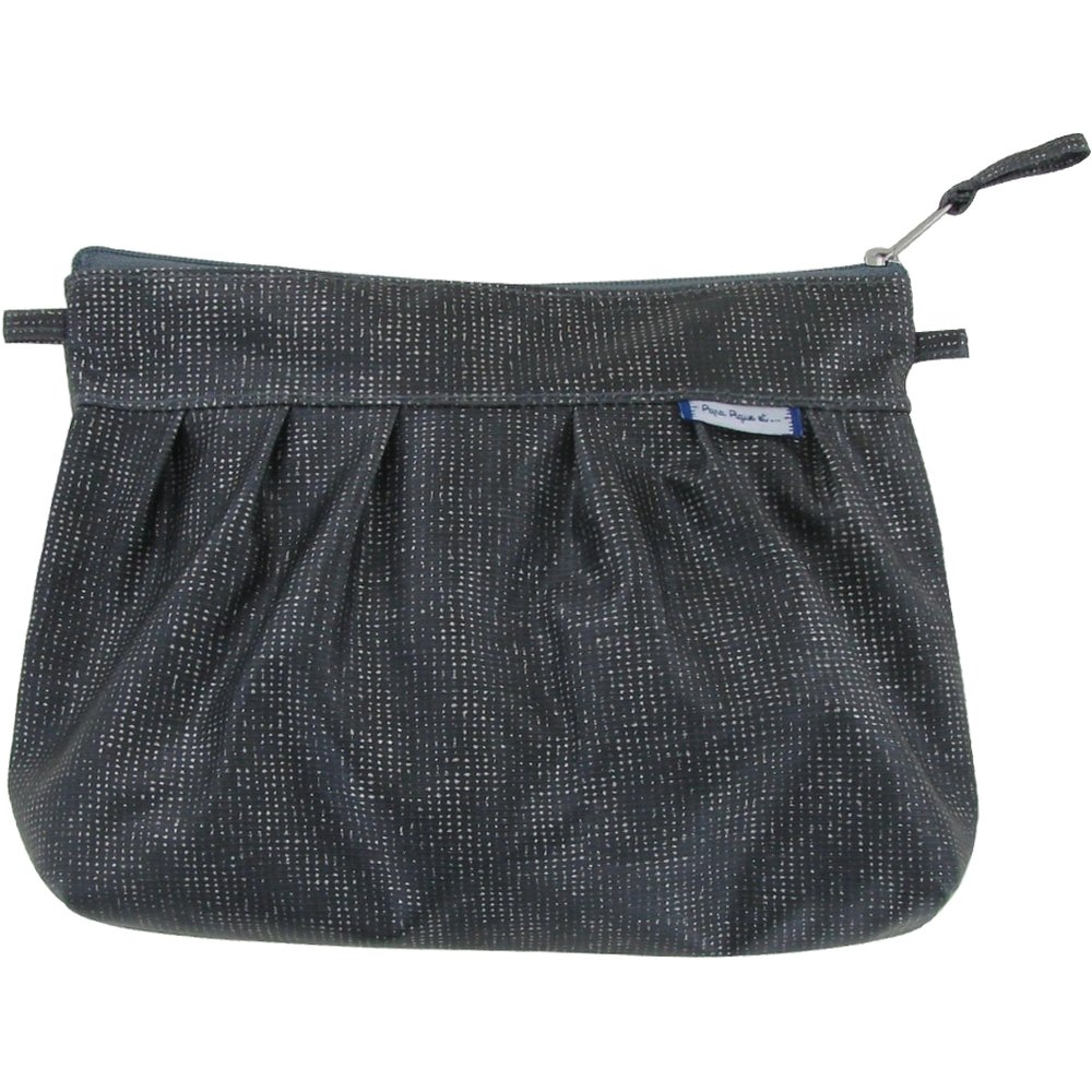 Pochette Plissée Anthracite Argent