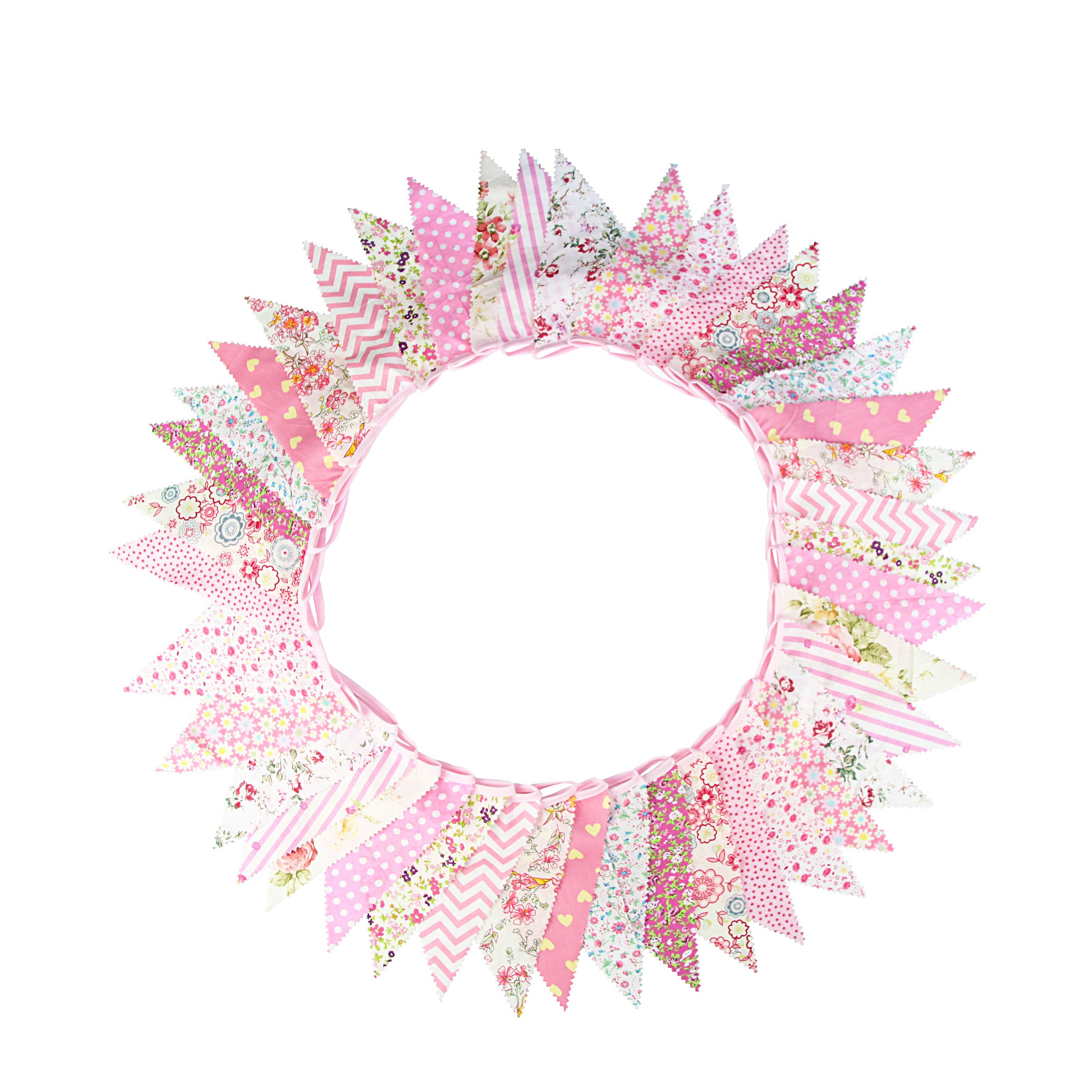 (11.5m) Stoff Wimpelkette Kinderzimmer Fahnen Girlande Party Deko Accessoire - Blumen