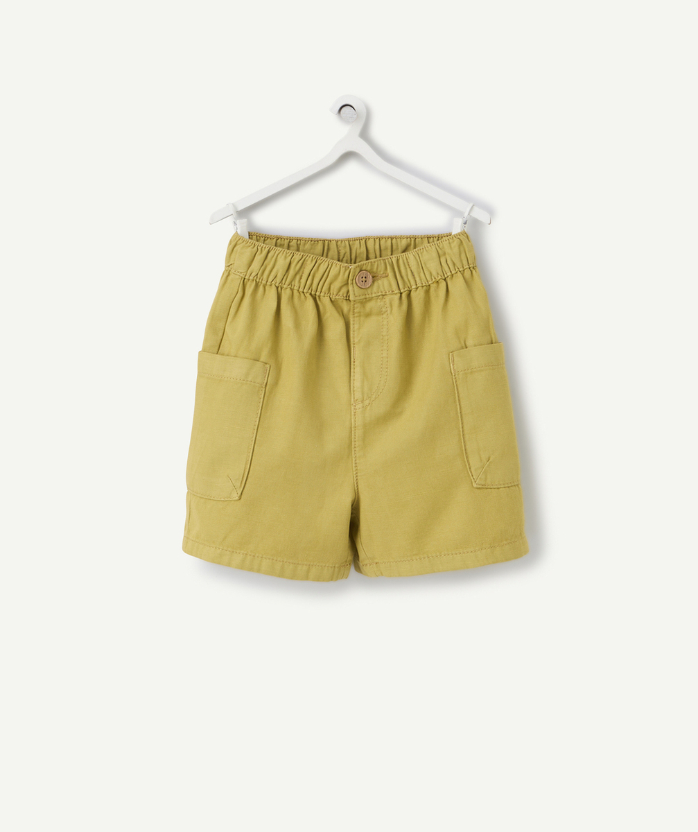 bermuda cargo bébé garçon en viscose responsable jaune