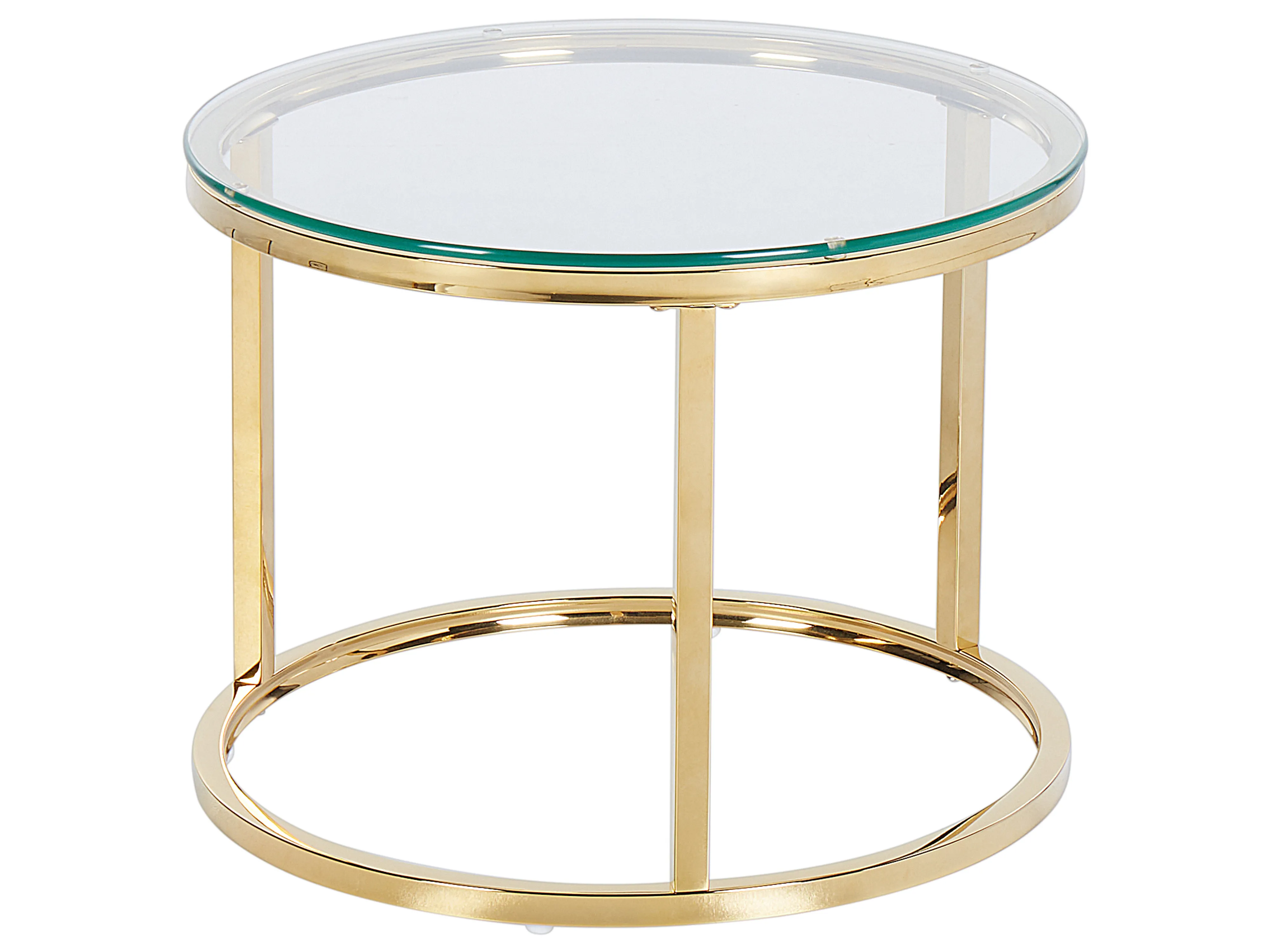 Set van 2 salontafels GRANGE Veiligheidsglas Goud