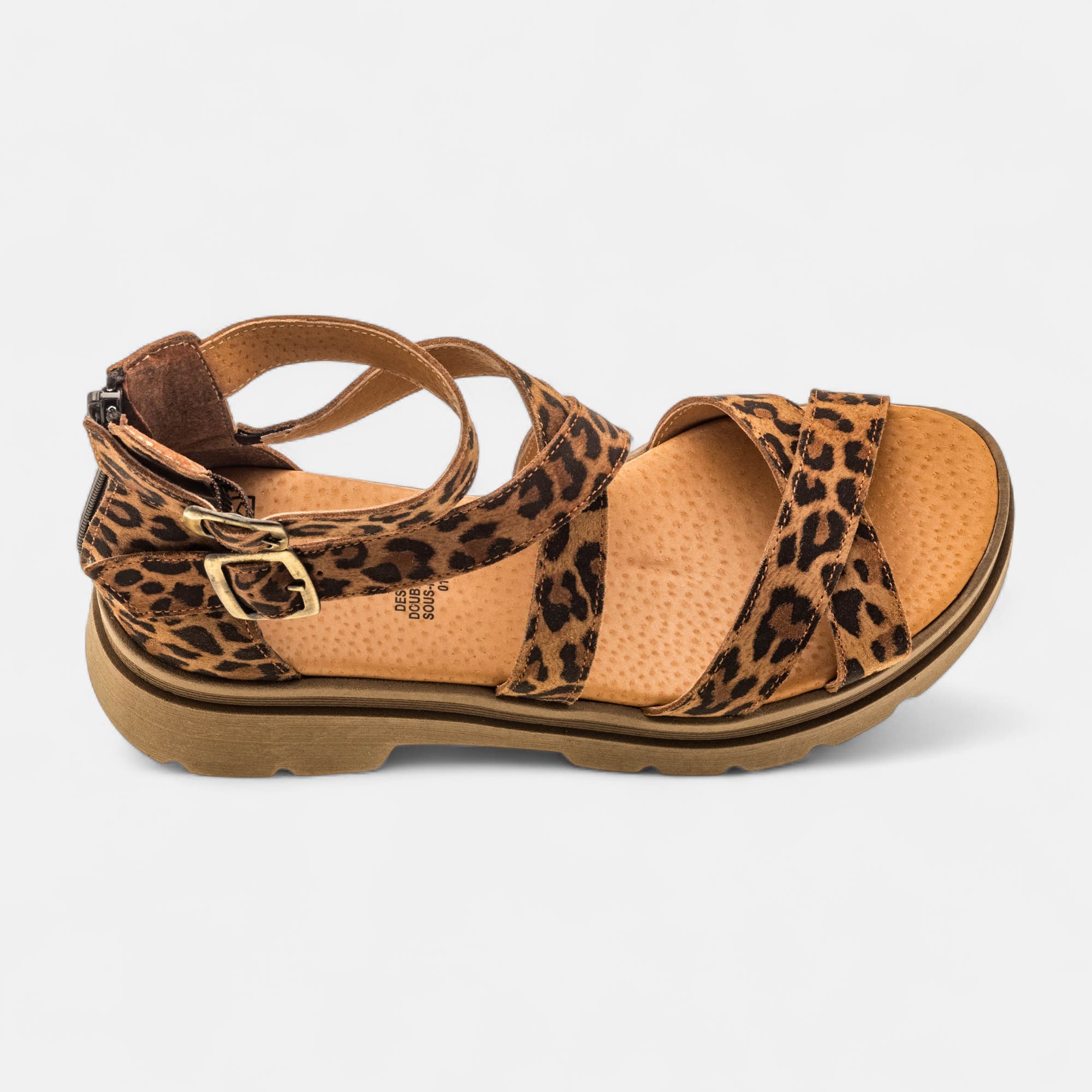 Sandales Femme en cuir camel