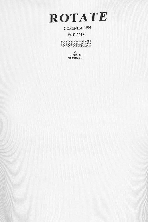 ROTATE Birger Christensen RIBBED CROPPED T-SHIRT Bright white