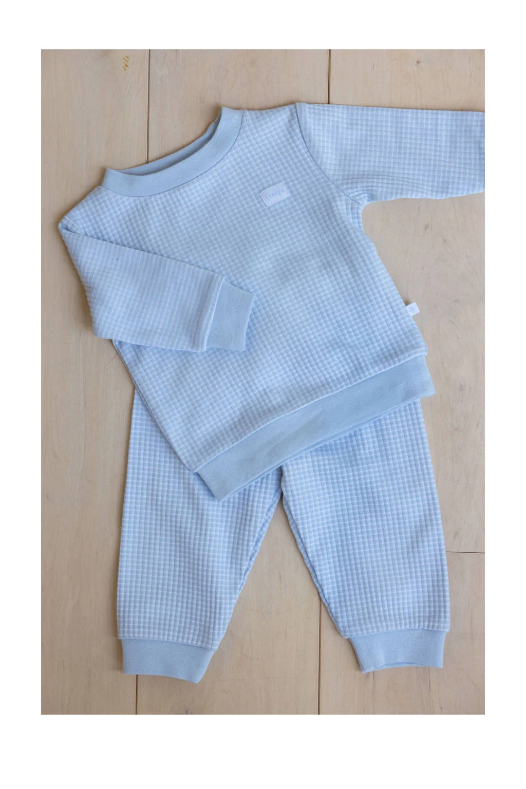Feetje unisex wafel pyjama lichtblauw