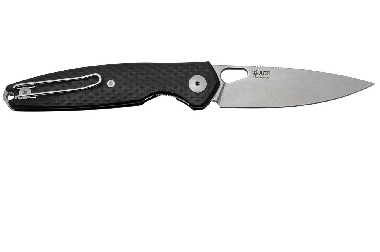 GiantMouse ACE REO Black G10 Stonewashed Magnacut, zakmes