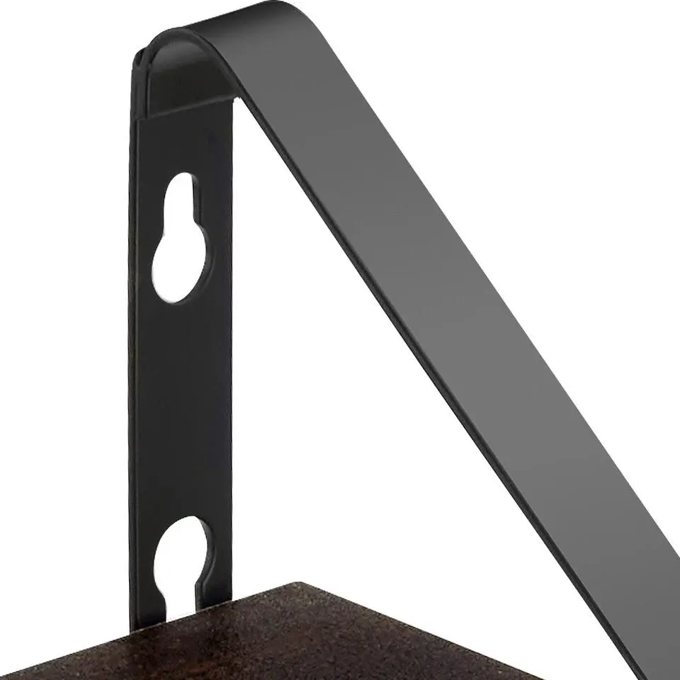 tectake 3 wandplanken Cowell, Industrieel Hout Donker, Rustiek