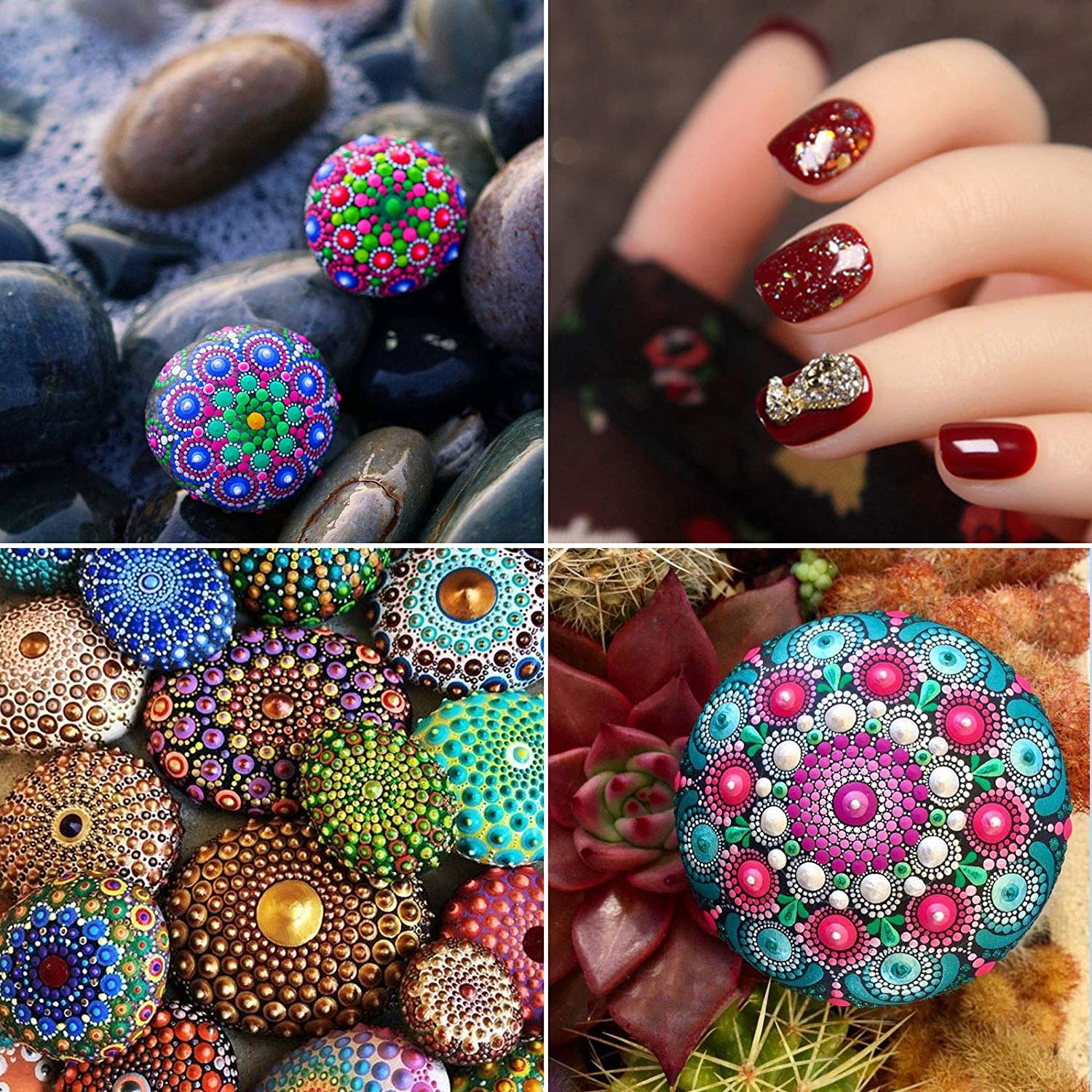 (33-tlg. Set) Kreatives Dotting Mandala Bastel Set zum Malen / Basteln mit Schablonen