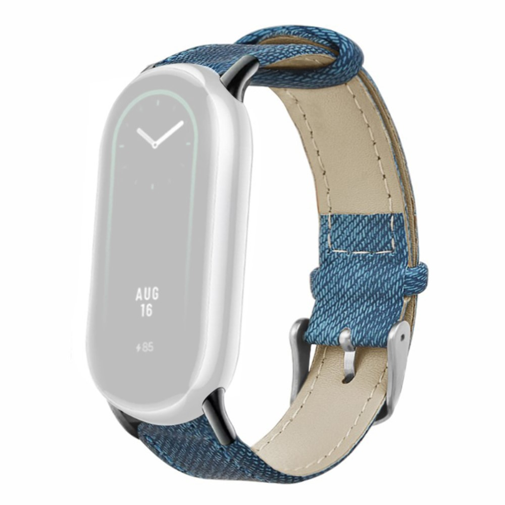 Xiaomi Mi Band 8 / 9 Ersatz Echtleder Armband (Gelenkumfang: 170-220mm) - Blau / Braun