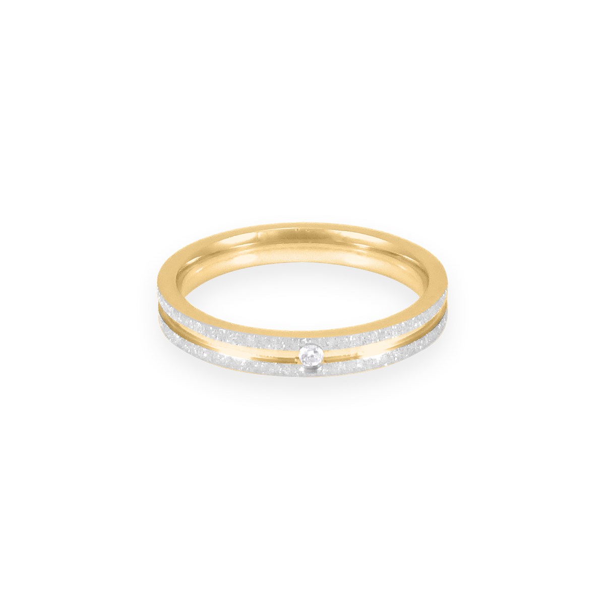 Bague plaquée or avec oxyde de zirconium
