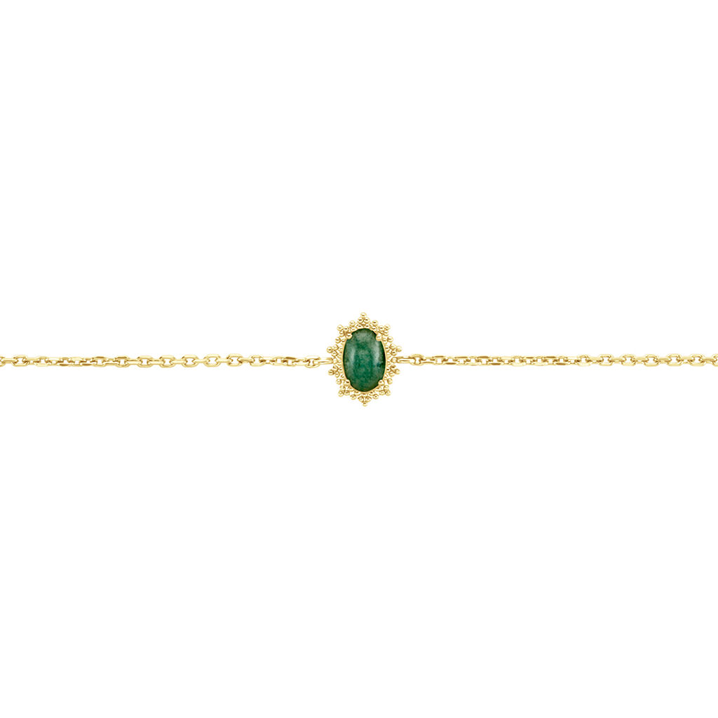 Bracelet Vintage Love Plaqué Or Jaune Aventurine