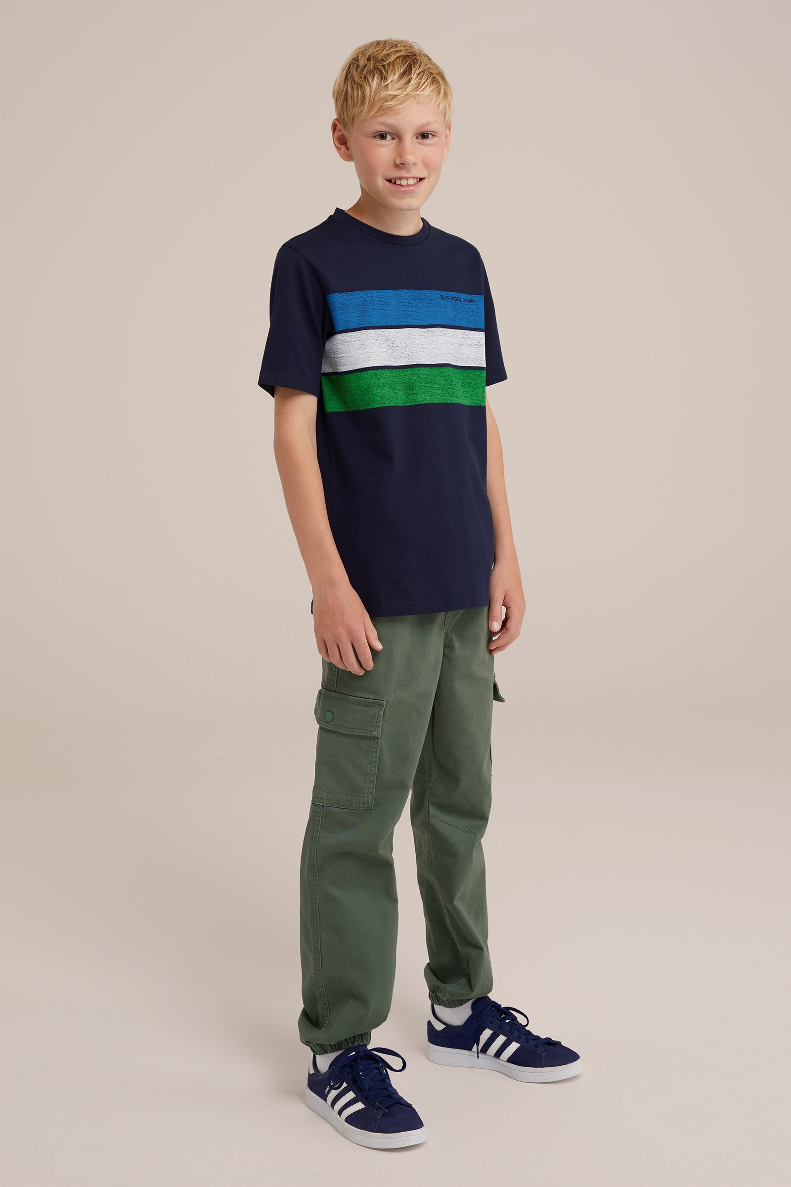 Jongens T-shirt met opdruk Blue Ridge Donkerblauw
