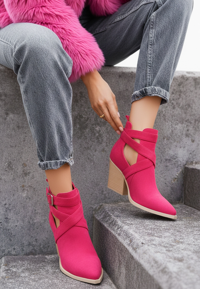 Bottines d'été fuchsia Rayana