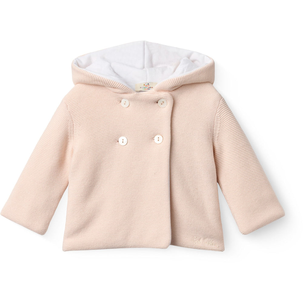 Køb COPENHAGEN COLORS Soft Pink W Cream Bomuld Baby Jakke W. Hætte