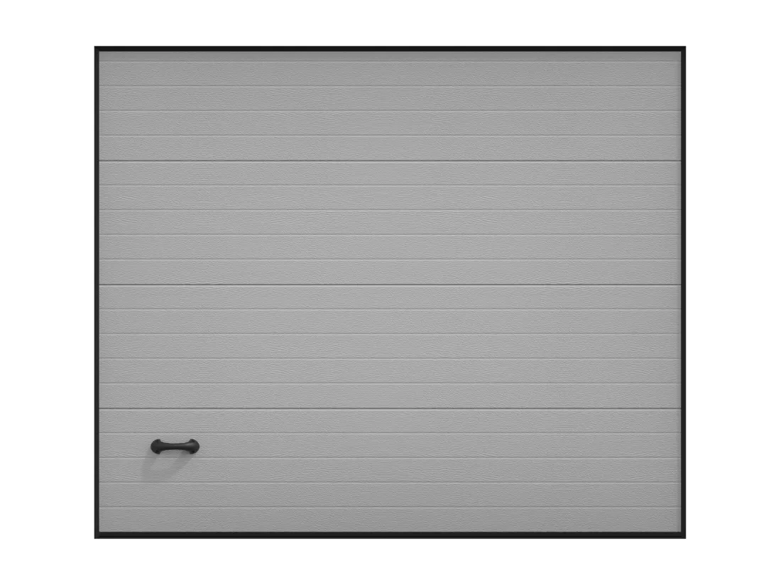 Porte de garage sectionnelle sur mesure rainurée grise - METRONIA