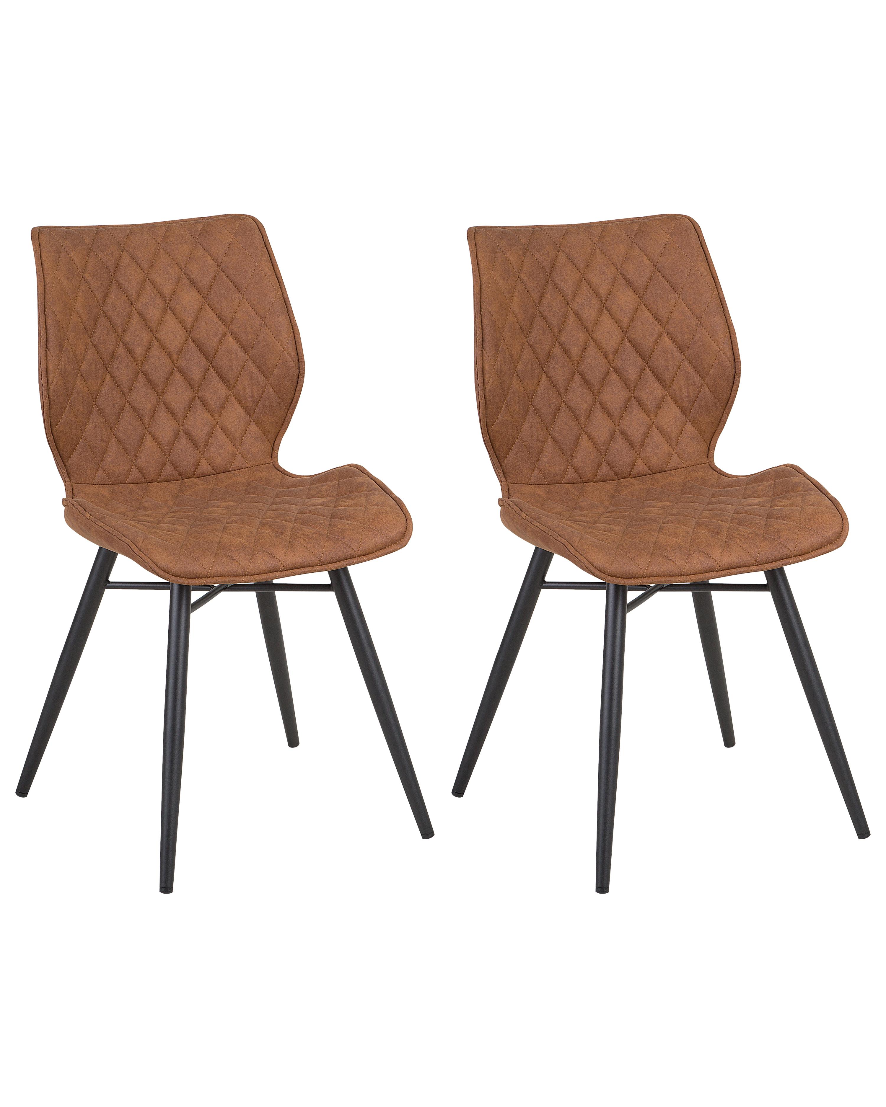 Set van 2 eetkamerstoelen LISLE Goudbruin