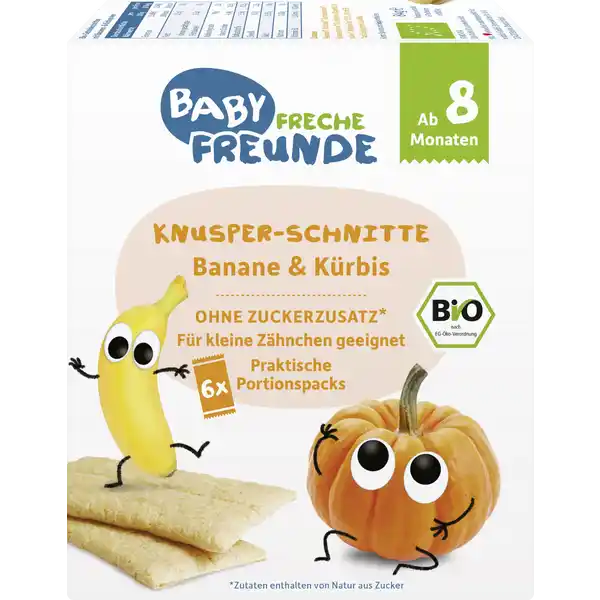 Bio Knusper-Schnitte Banane & Kürbis