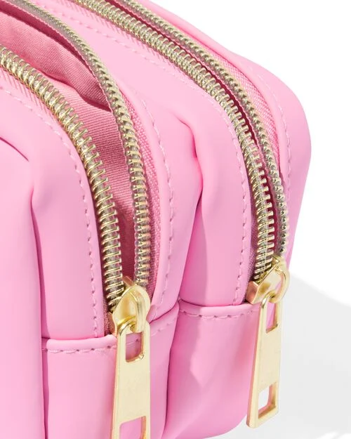 trousse rose à douple zip