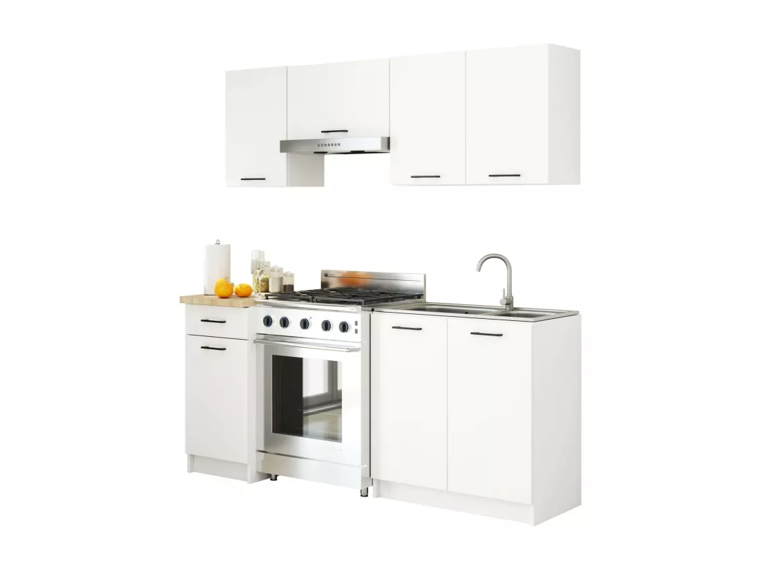 Armoires de cuisine haute AKORD W80 OLIWIA Blanc 80 cm 2 portes façade Blanche 2 étagères 80x30x58 cm
