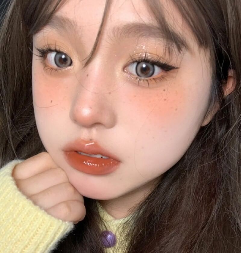 xixi - Peach Heart Monochrome Cheek Blusher - 1-3