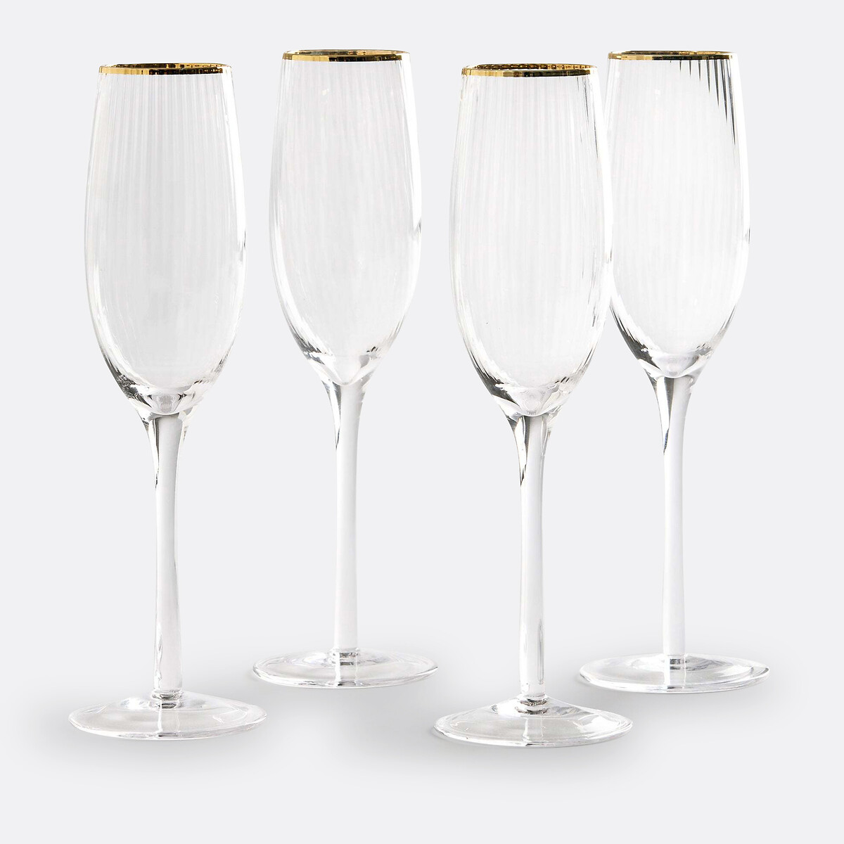 LA REDOUTE INTERIEURS<br>Conjunto de 4 taças de champanhe, Lurik