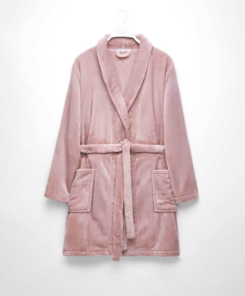 Robe curta de lã polar com toque macio